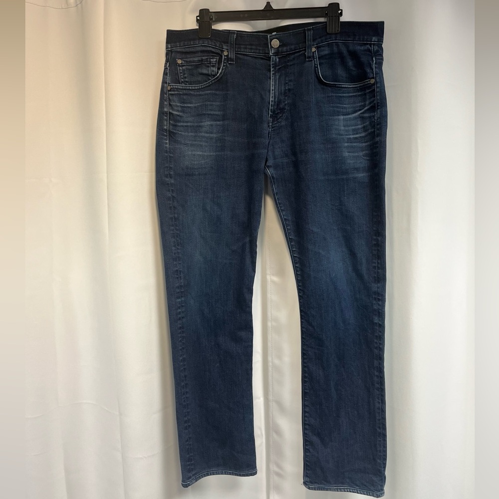 Dark Blue Denim Jeans - Classic Straight Fit